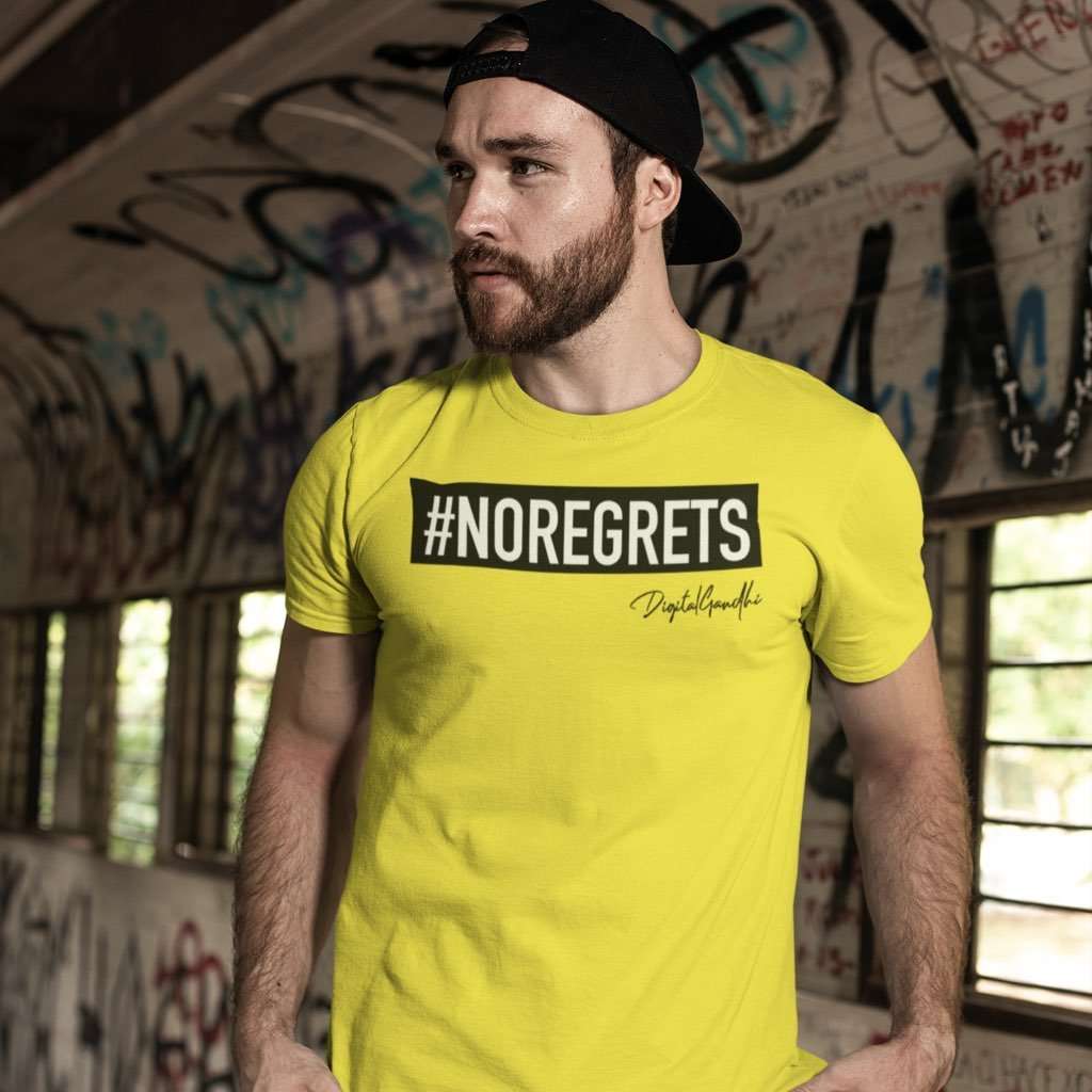 No Regrets T Shirt for MEN by Digital Gandhi - goodnetwor - Clothing - Printrove